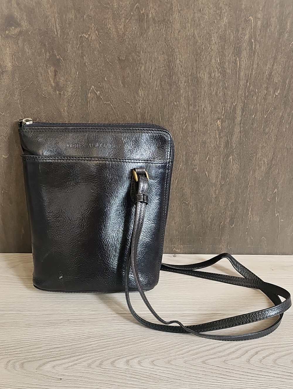 Derek Alexander Leather Central Park Two Sided Crossbody Bag